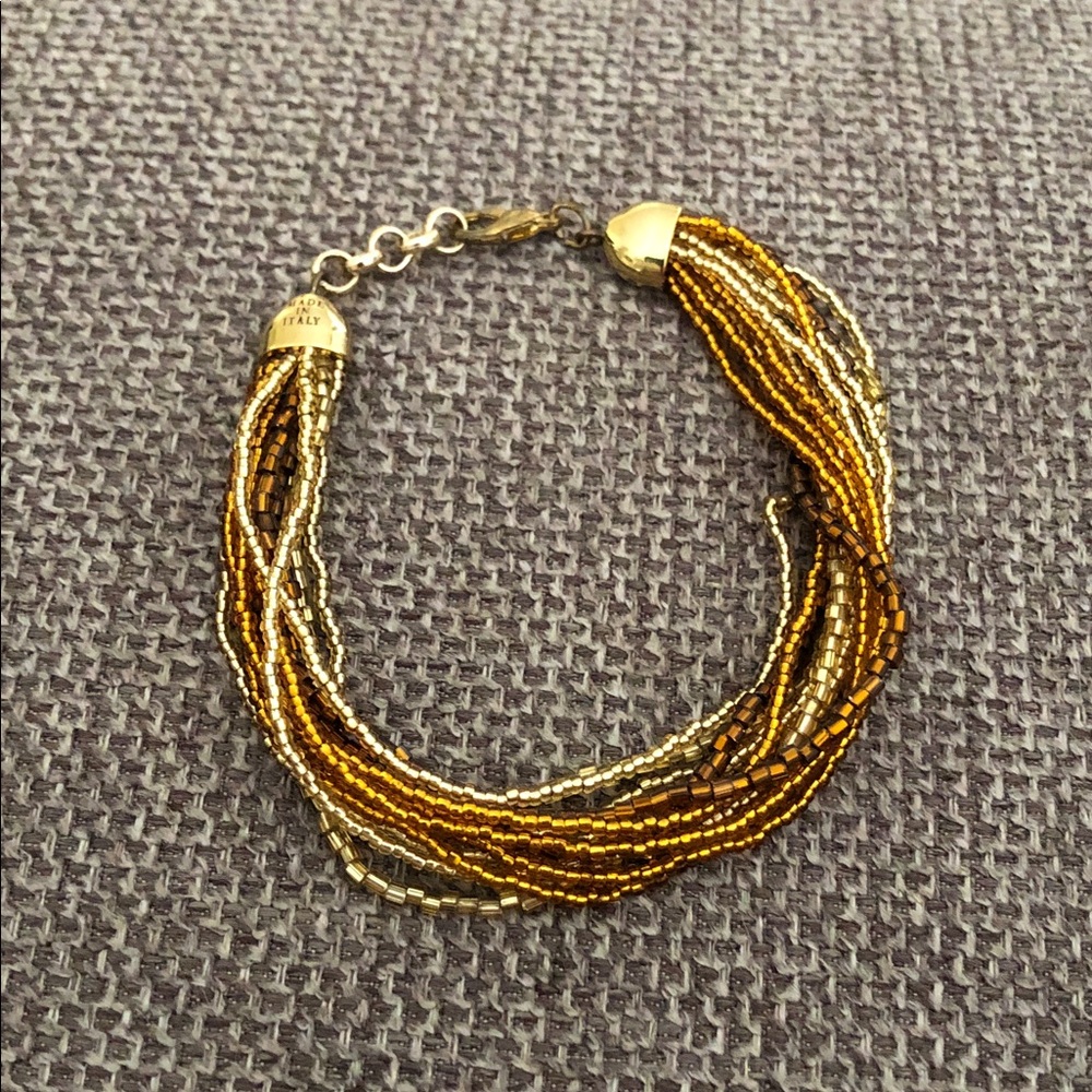 Murano Gold and Bronze Multi-Strand Glass Beaded Bracelet